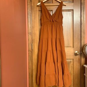 Rust orange maxi dress